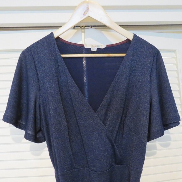 BODEN Lara Sparkle Faux Wrap Stretch Dress in Dark Blue - Size US 6 - Picture 3 of 15